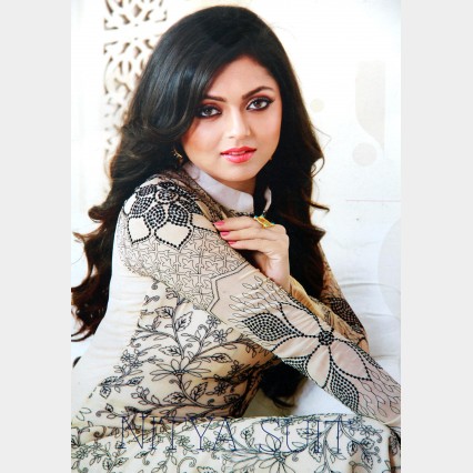 Classical Indian Shalwar Kameez suit in soft georgette with beautiful embroidery in body and sleeve